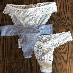 NWT Victoria's Secret lace panties set of 3 size M